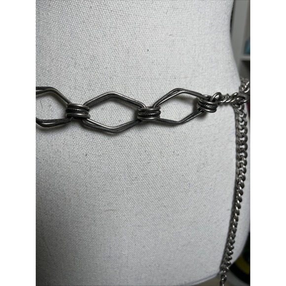 Vintage‎ Silver Chain Linked Adjustable Belt 39" - Picture 2 of 4